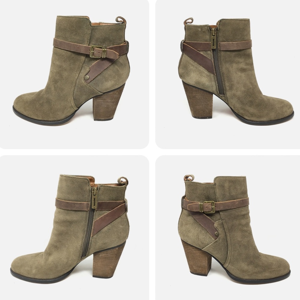 Women's Ivanka Trump Olli Zip Up Ankle Boots Booties Shoes Size 7 Brown Suede